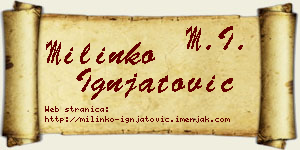 Milinko Ignjatović vizit kartica